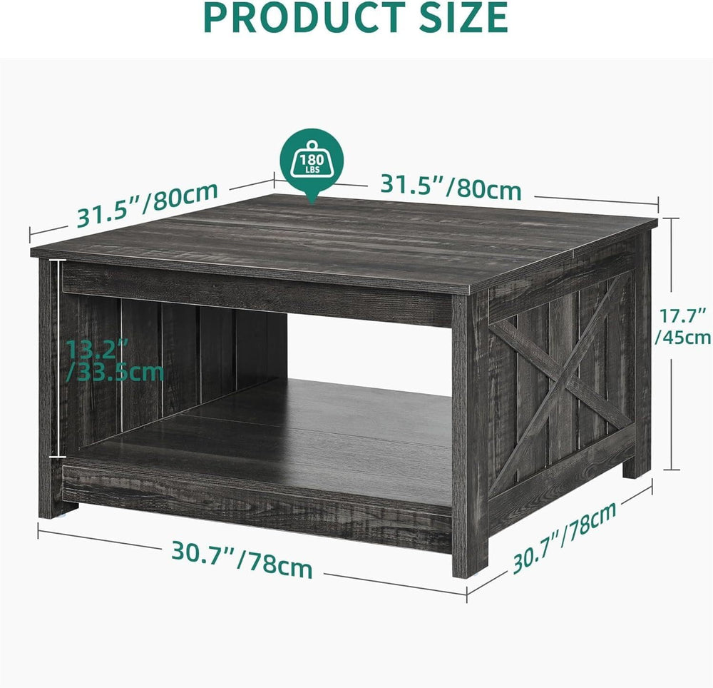 YITAHOME Coffee Tables Farmhouse Coffee Table with Storage Rustic Wood Cockta...