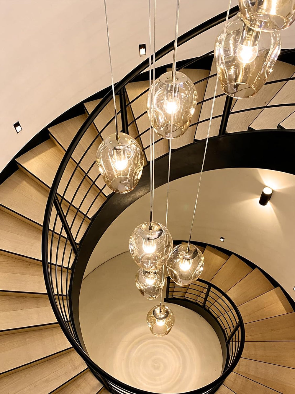 Long Chandeliers for High Ceilings,Modern Crystal Balls Pendant Light,Globe R...