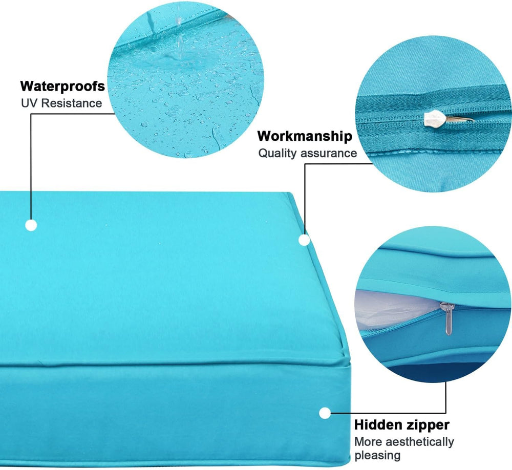Outdoor Cushion Covers 4 Pack Waterproof&Fade Resistant Zipper Patio Furn...