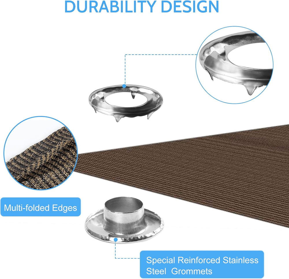 Sun Shade Cloth,8x10 FT,Shade Fabric with Stainless Steel Reinforced Grommets...