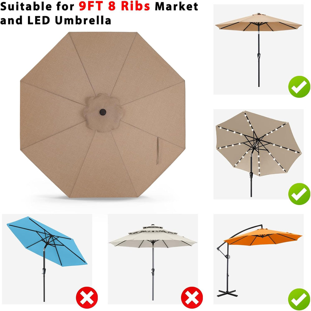 ABCCANOPY OLEFIN® 5-Year No Fading 9FT Patio Replacement Canopy(Light Gray)
