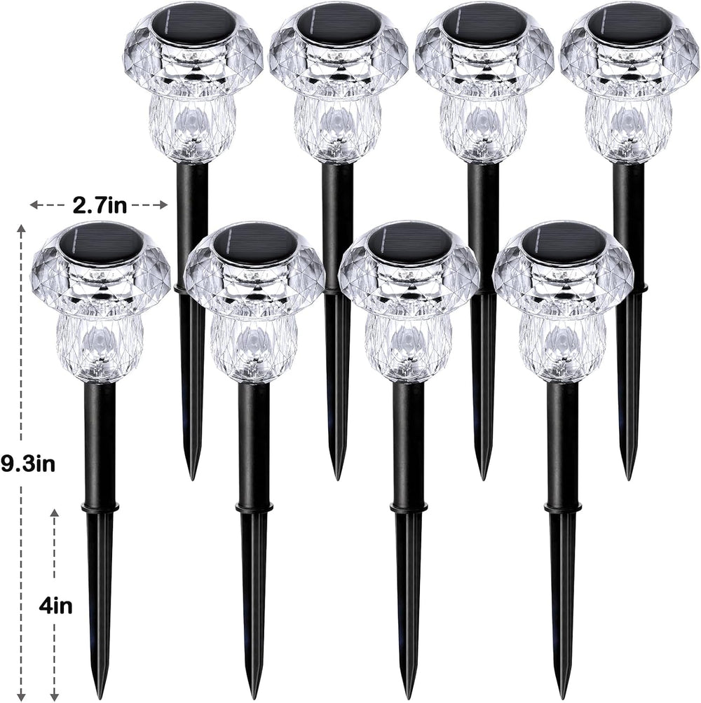 16Pack Solar Garden Lights Outdoor Cool White Mushroom Decor