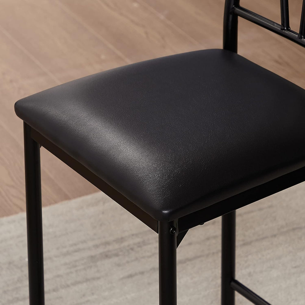 VECELO Small Bar Table and Chairs Tall Kitchen Breakfast Nook with Stools/Din...
