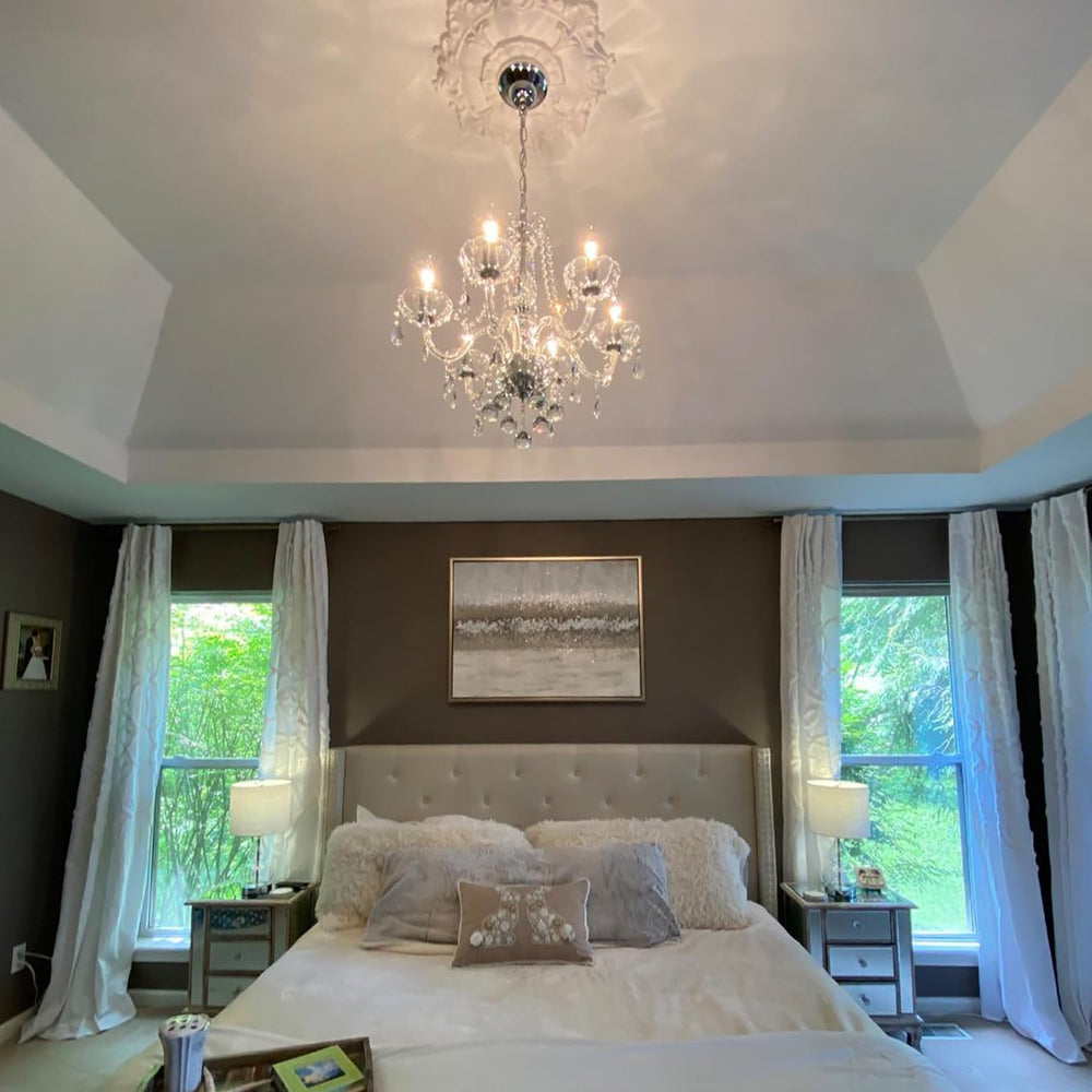 Crystal Chandeliers Classic Crystal Candle Chandelier Lighting, Vintage 6 Lig...