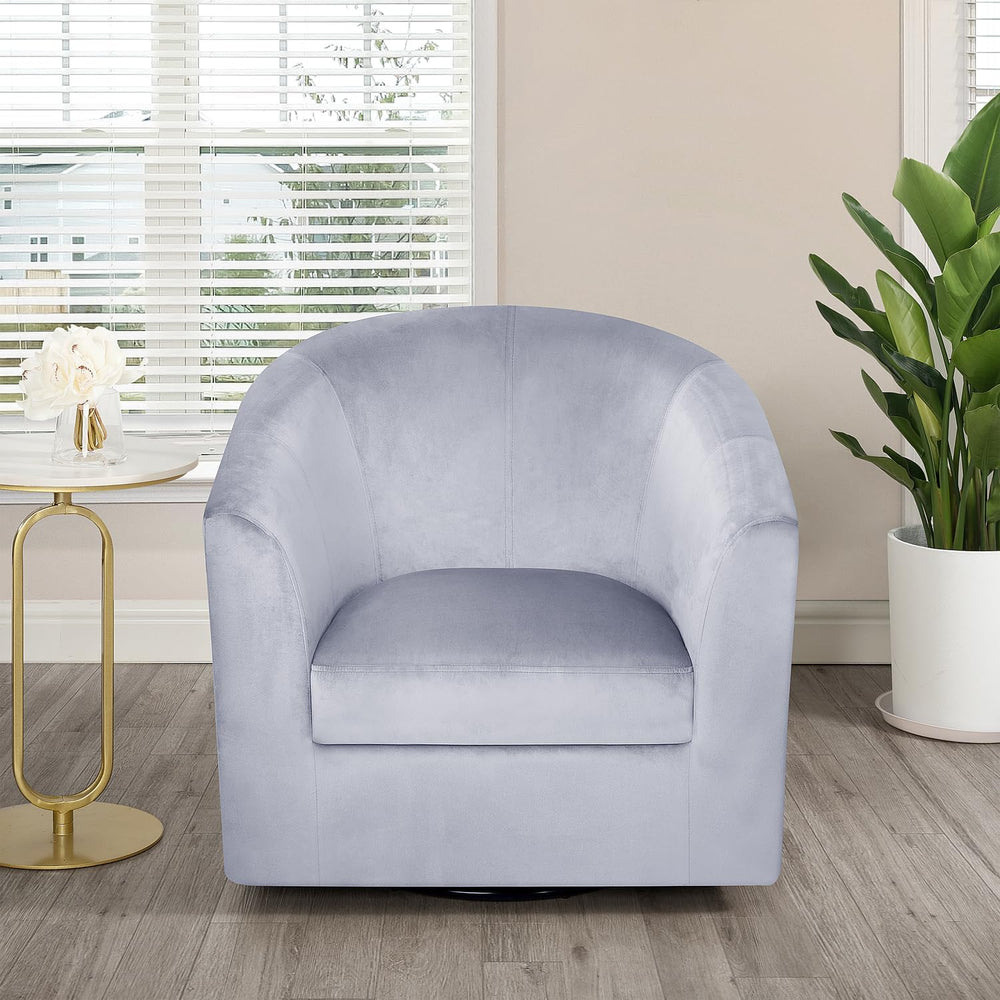 Naomi Home Ariana Swivel Accent Chair – Modern Barrel Accent Armchair with 36...