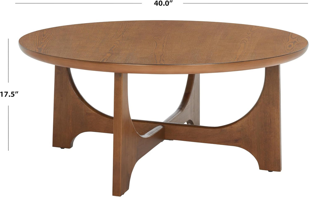 SAFAVIEH Furniture - Sasha Wood Coffee Table - Medium Oak - Wood - Modern Rou...