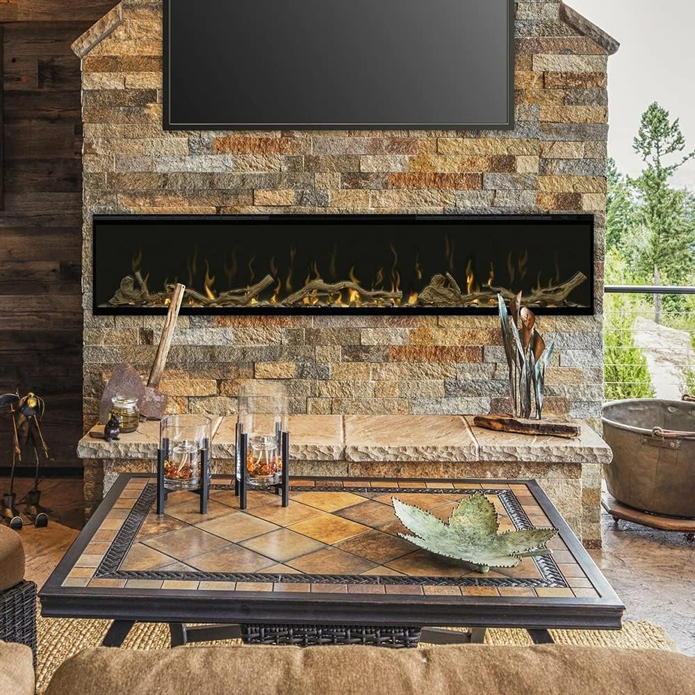 Dimplex IgniteXL 60" Built-in Linear Electric Fireplace with Driftwood a...