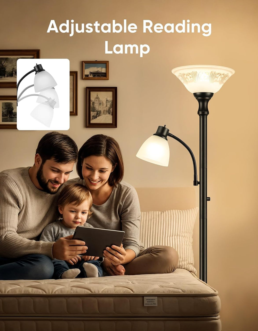 Torchiere Floor Lamps for Living Room, 71" Tall Standing Lamp with Thick...
