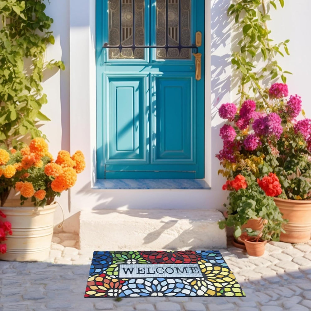 CHICHIC Colorful Welcome Mat, 18x 30 Inch Front Doormat for Home Entrance Out...