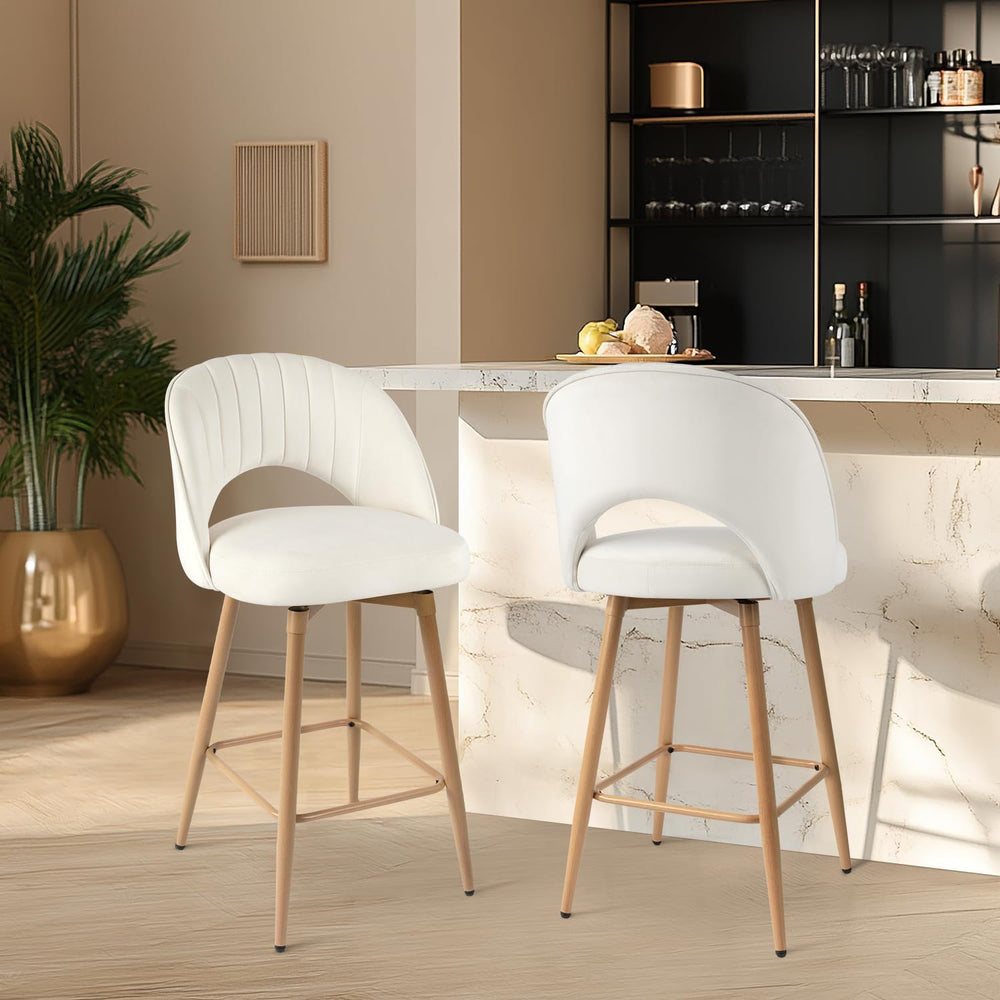 Swivel Bar Stools Set of 4, Counter Height Barstools for Kitchen Island, 26&q...