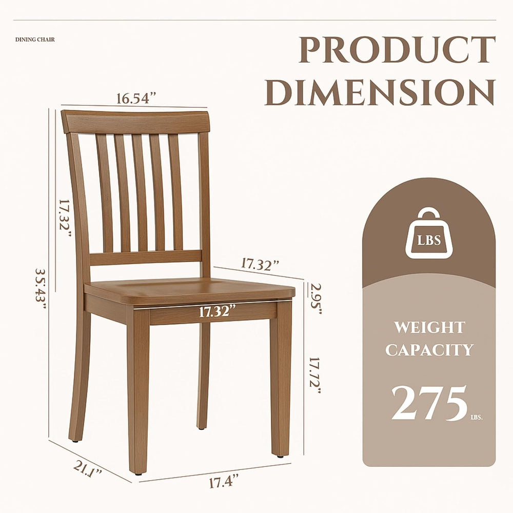 COLAMY Wooden Dining Chairs Set of 4, Spindle High Back Windsor Kitchen Side ...