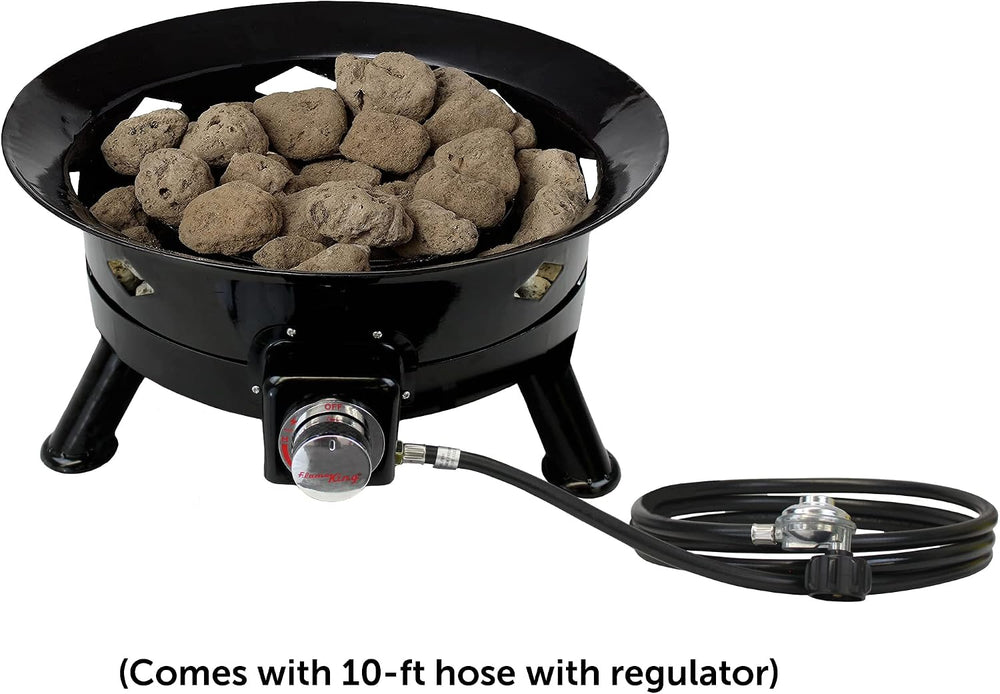 Flame King Smokeless Propane Fire Pit, 24-inch Portable Firebowl, 58K BTU wit...