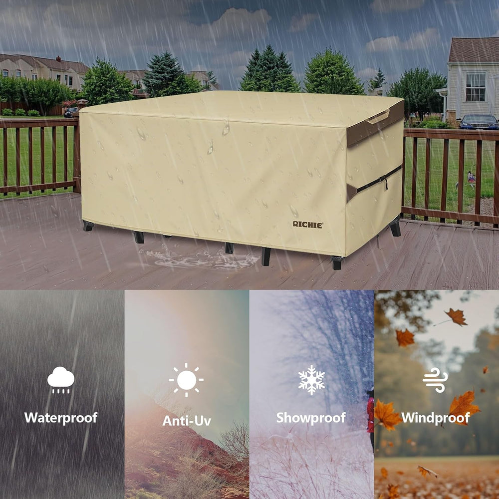 RICHIE Outdoor Patio Furniture Cover - Heavy Duty Waterproof 600D Tough Canva...