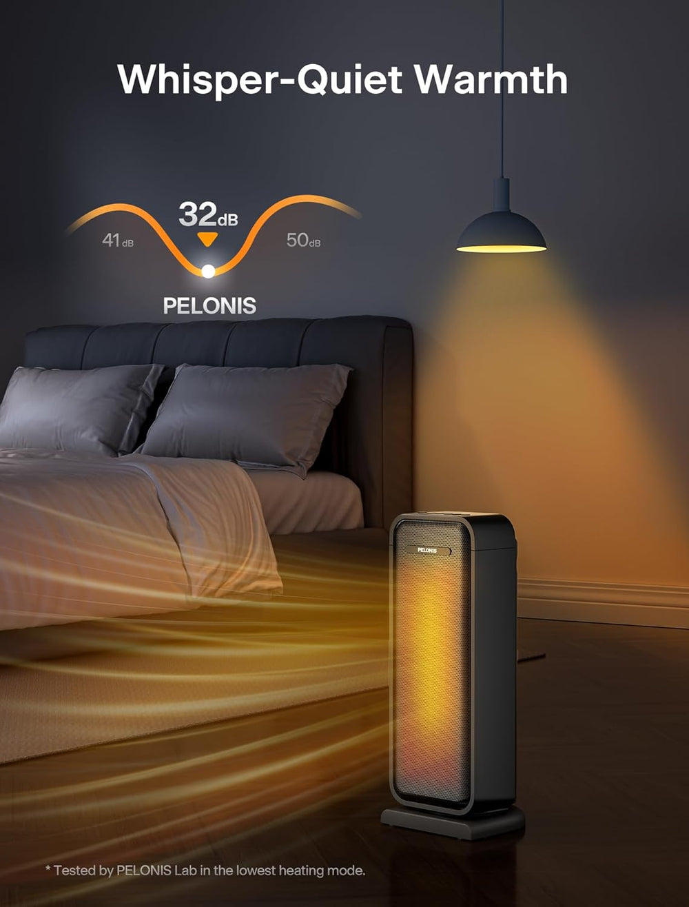 Pelonis 1500w Electric Space Heater for Indoor Use with Thermostat, Oscillati...