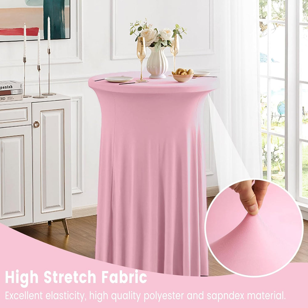 Qubjus 2 Pack Cocktail Tablecloths Stretch Table Skirt - 32x43 inch Bar High ...