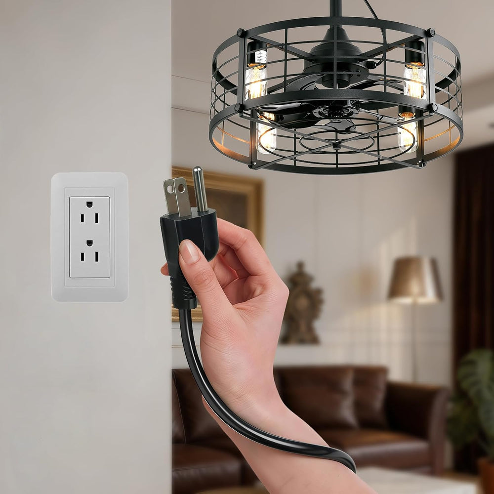 AHAWILL 20" Gazebo Fan with Light,Plug and Play,Outdoor Hanging Fan