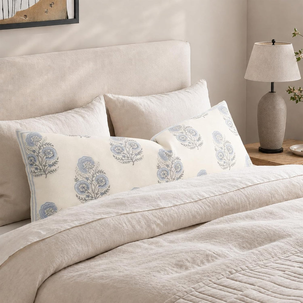 Vintage Floral 20x54 Lumbar Pillow Cover for Bed Pack of 1, Double-Sided Bota...