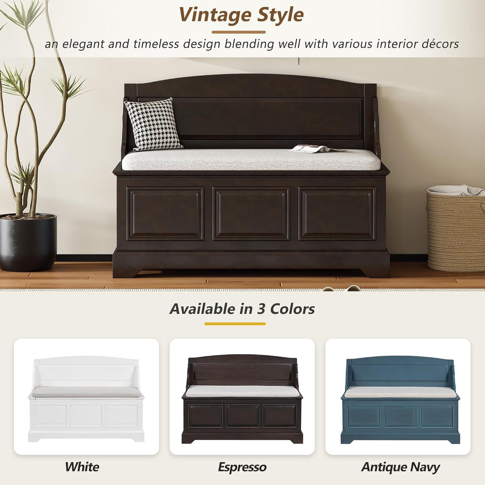 LUMISOL Shoe Storage Bench with Seating, 41.7” Farmhouse Entryway Bench with ...