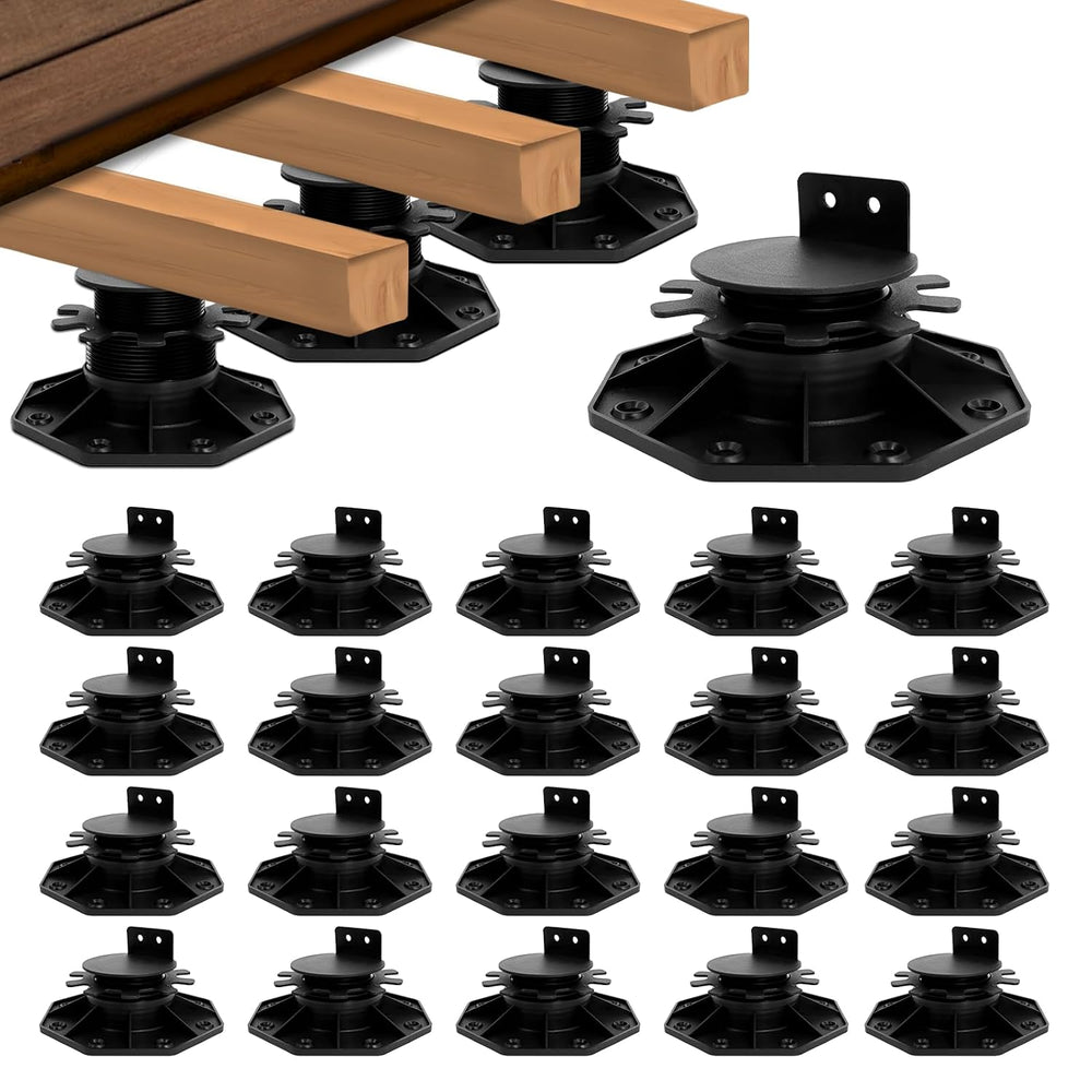 24 Pack Adjustable Deck Support Pedestal, 1-3/16" to 2-3/4"(30-70mm)