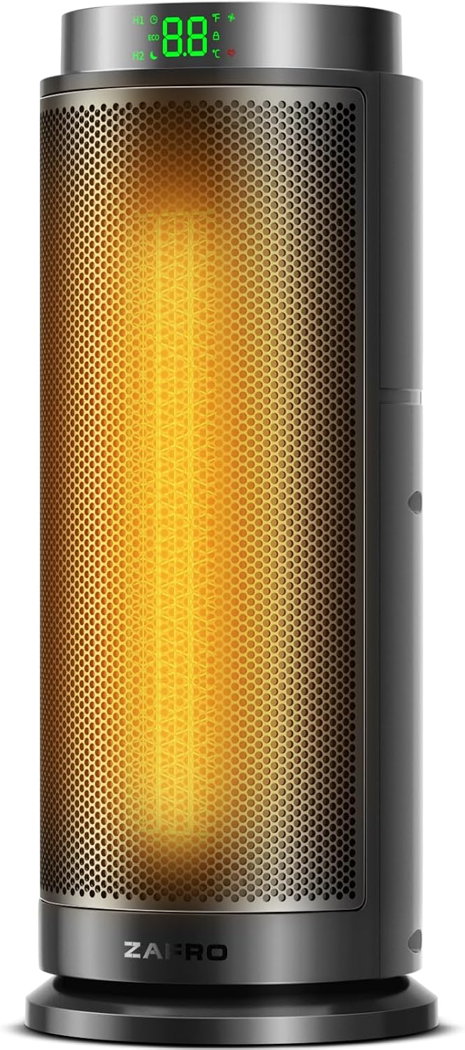 ZAFRO Space Heater, Ultra Quiet Portable Electric Heaters for Indoor Use with...