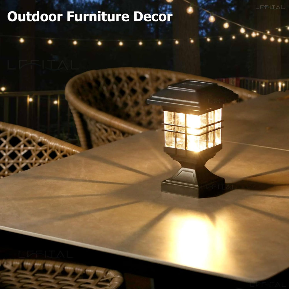 4x4 Post Solar Lights Solar Post Cap Lights Outdoor Metal 4 Pack