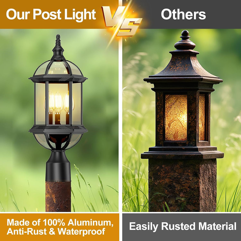 3 Light Lantern Post Lights Outdoor Lamp Post Light Fixture
