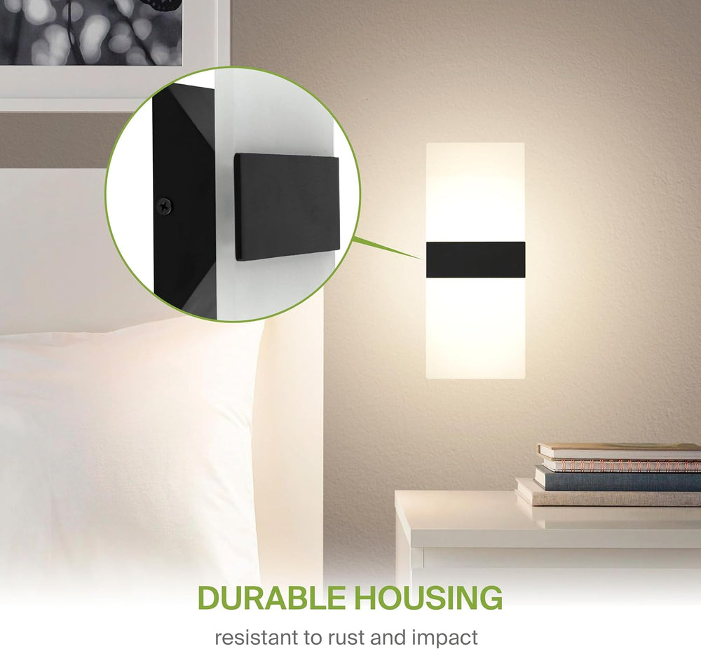 ASD 14 Inch Indoor LED Wall Sconce - 24W 2700K-5000K Dimmable Black Wall Scon...