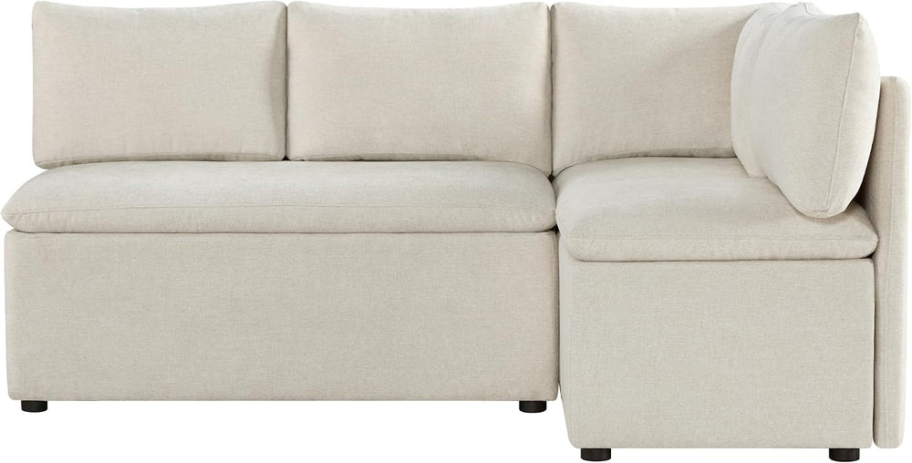 CHITA Breakfast Nook Bench with Storage, Banquette Seating, 4 Seats, Linen