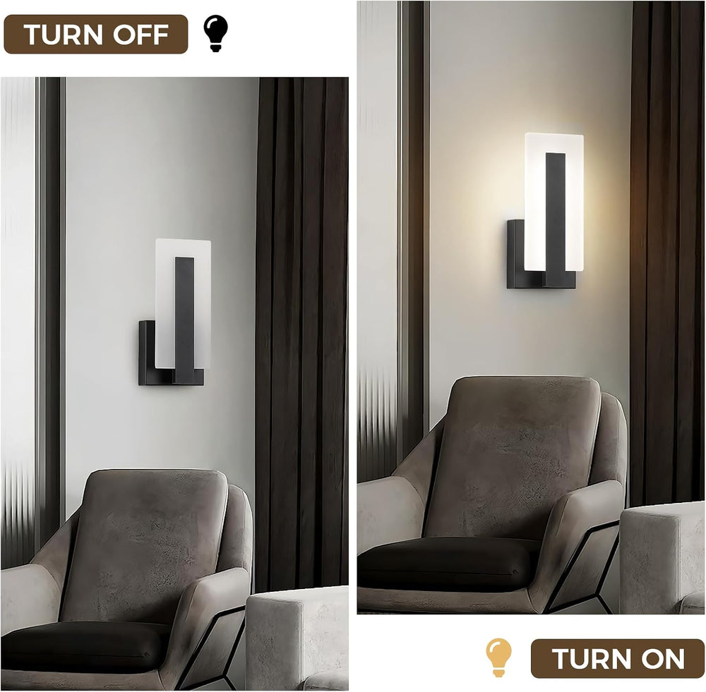 Joosenhouse Modern Black Wall Sconces Set of 2, ETL Certified, 5 CCT Selectab...