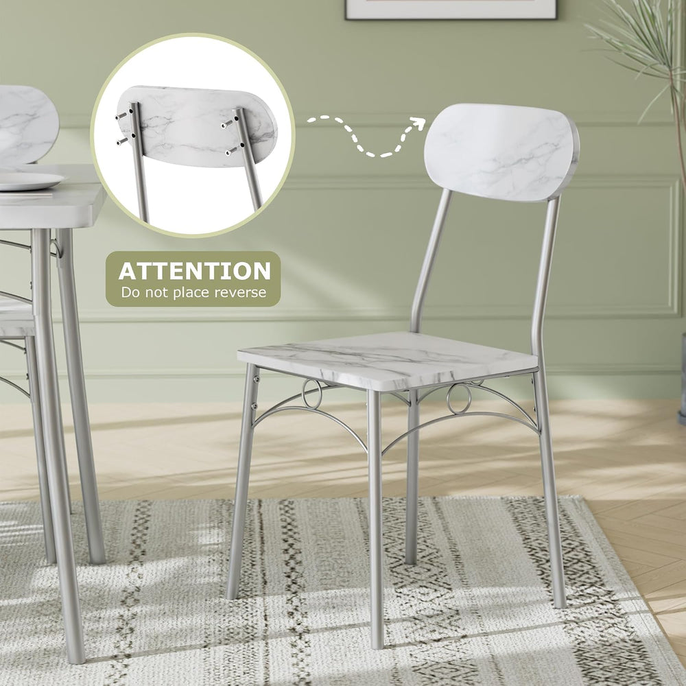 VECELO Dining Table Set for 4, 5-Piece Kitchen Table with 4 Chairs, MDF Board...