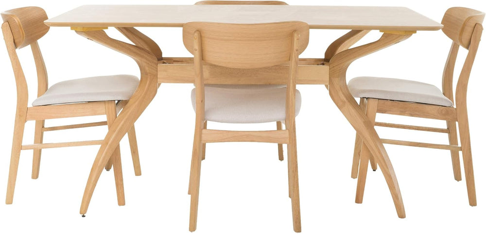 Christopher Knight Home Lucious Curved Leg Rectangular Dining Set, 5-Pcs Set,...