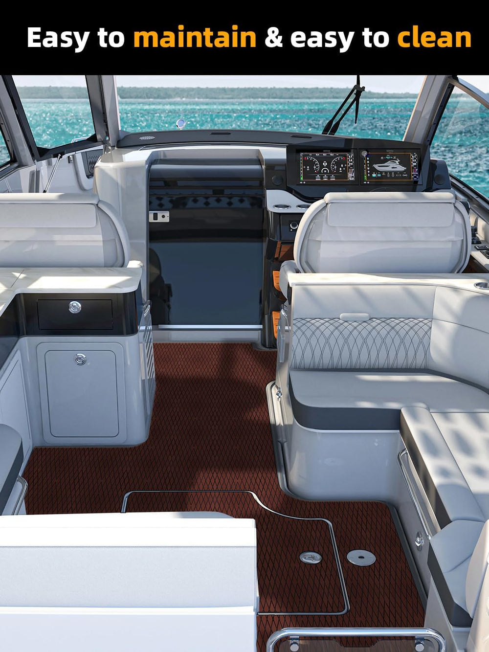 FOCEAN Boat Flooring EVA Foam Boat Decking Diamond Pattern Marine Mat Sheet