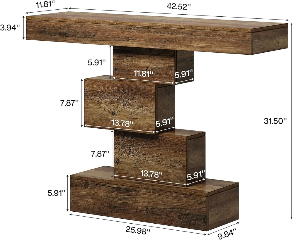 Tribesigns 42.5" Farmhouse Console Table, Narrow Wood Sofa Table Behind ...