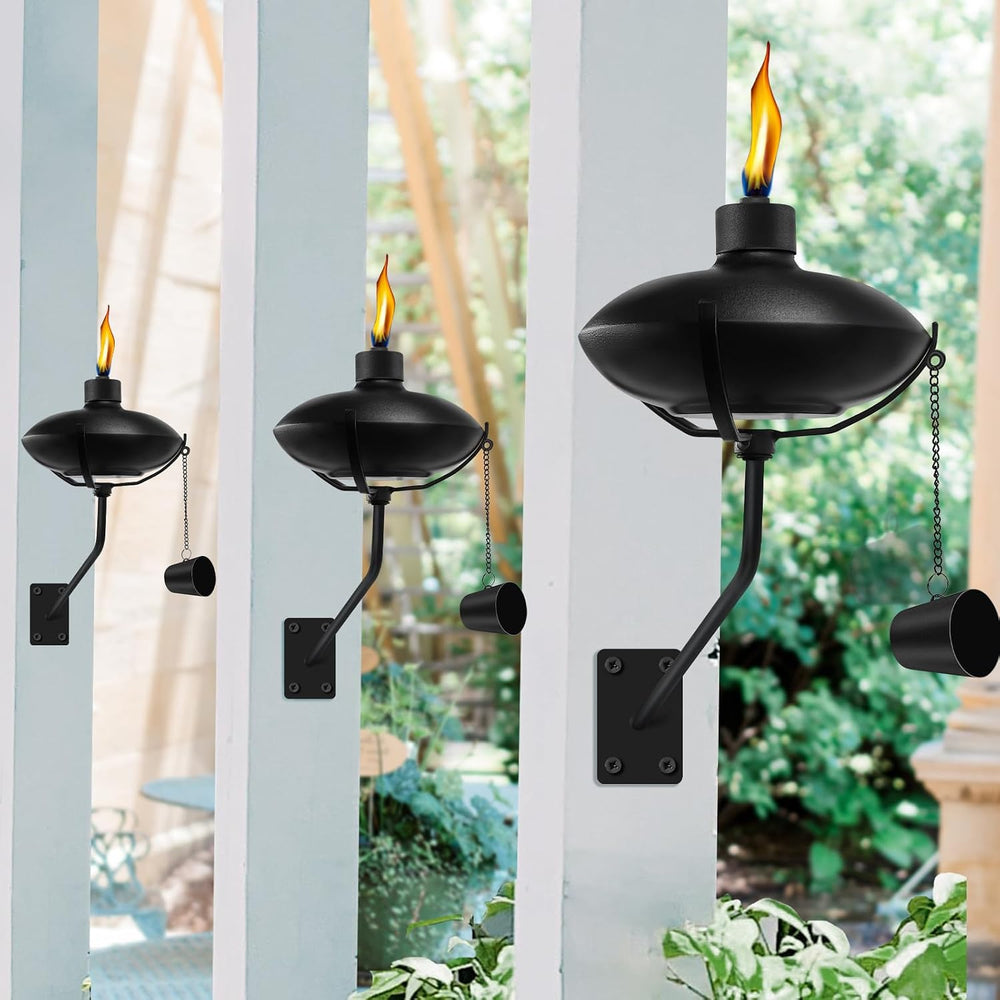 6 Pack Wall Mounted Citronella Torches, 18 oz Garden Torches for Outside, Ref...