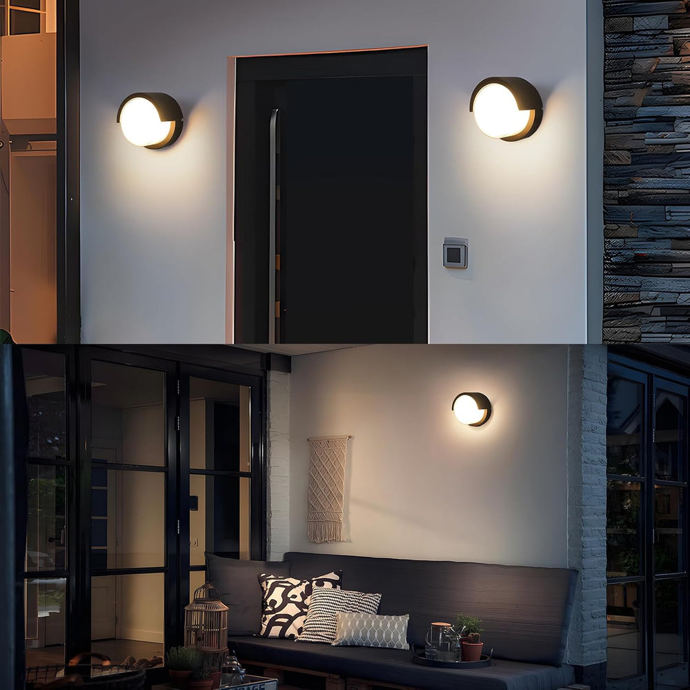 Aiwewin Round Outdoor Sconce Lights, Low Profile Outdoor Porch Lighting, Mode...