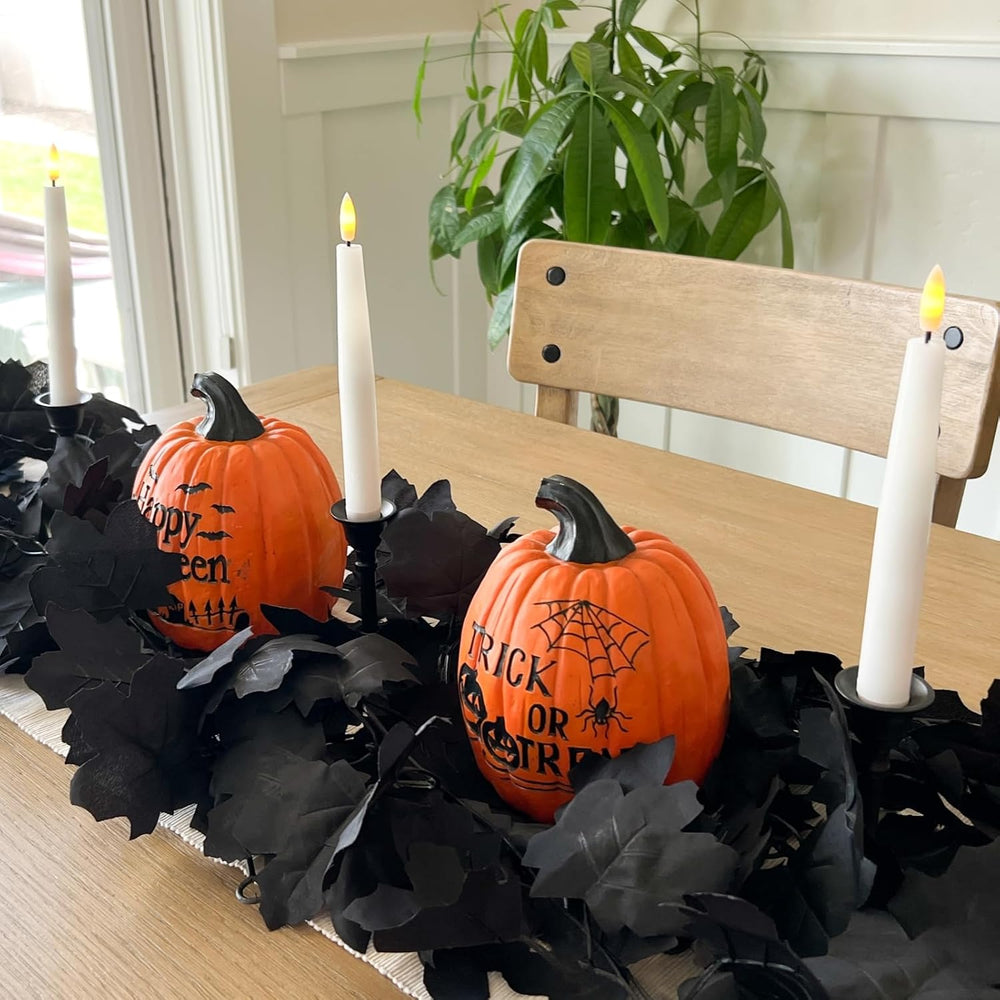 CQURE 10 Pack Black Fall Leaf Garland, Total 59Ft Halloween Garland Hanging V...