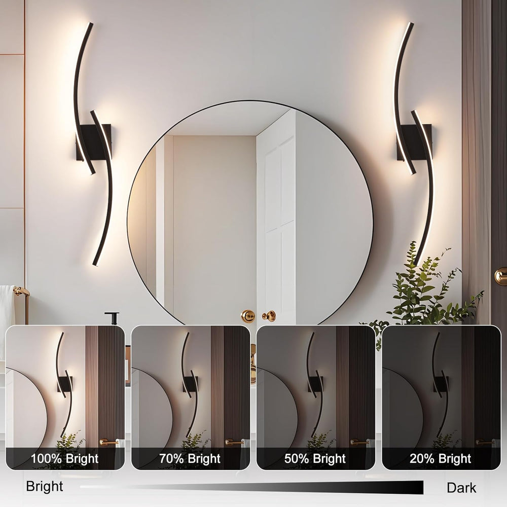 Hardwired 3000~6000K Modern Wall Sconce, 31.5IN Black LED Wall Light Fixtures...