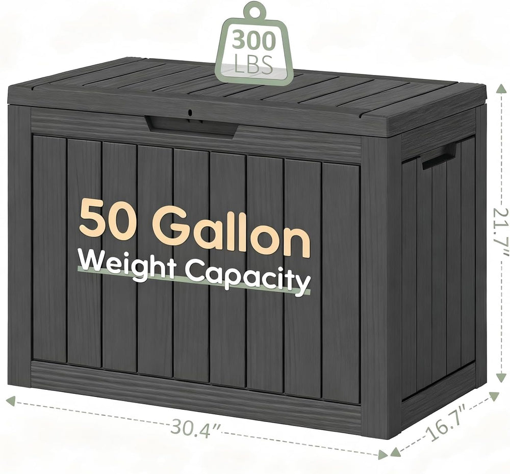 Outdoor Storage Box, Resin Deck Boxes outdoor, Waterproof Storage Box Lockabl...