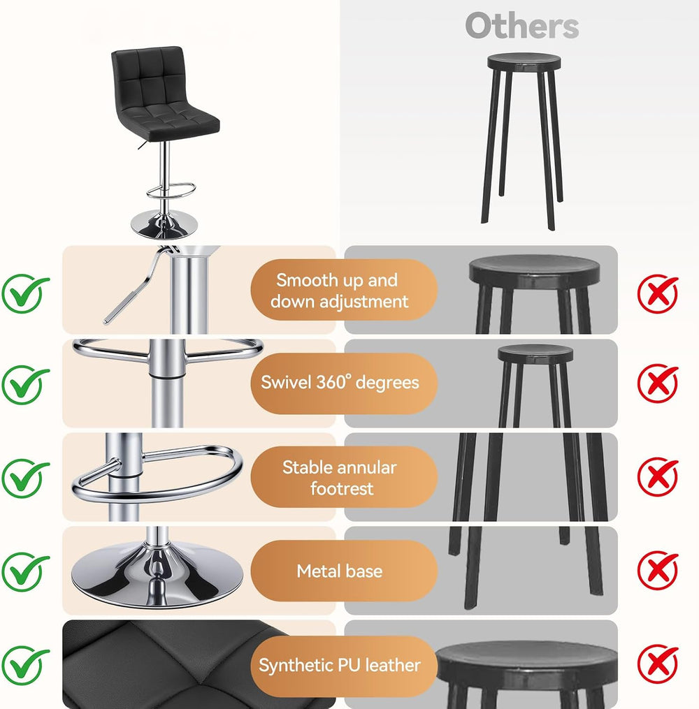 OLIXIS Bar Stools Set of 2, 24" Counter Height Bar Chairs for Kitchen