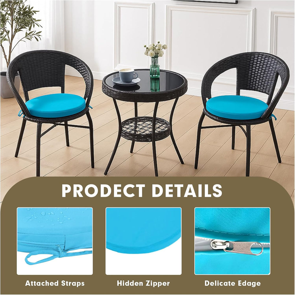 Outdoor Bistro Chair Cushions Round Seat Cushions with Ties