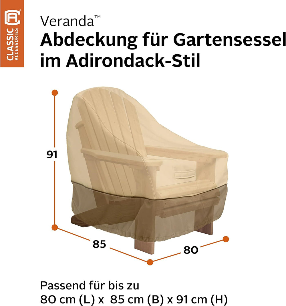 Classic Accessories Veranda Water-Resistant 31.5 Inch Adirondack Chair Cover,...