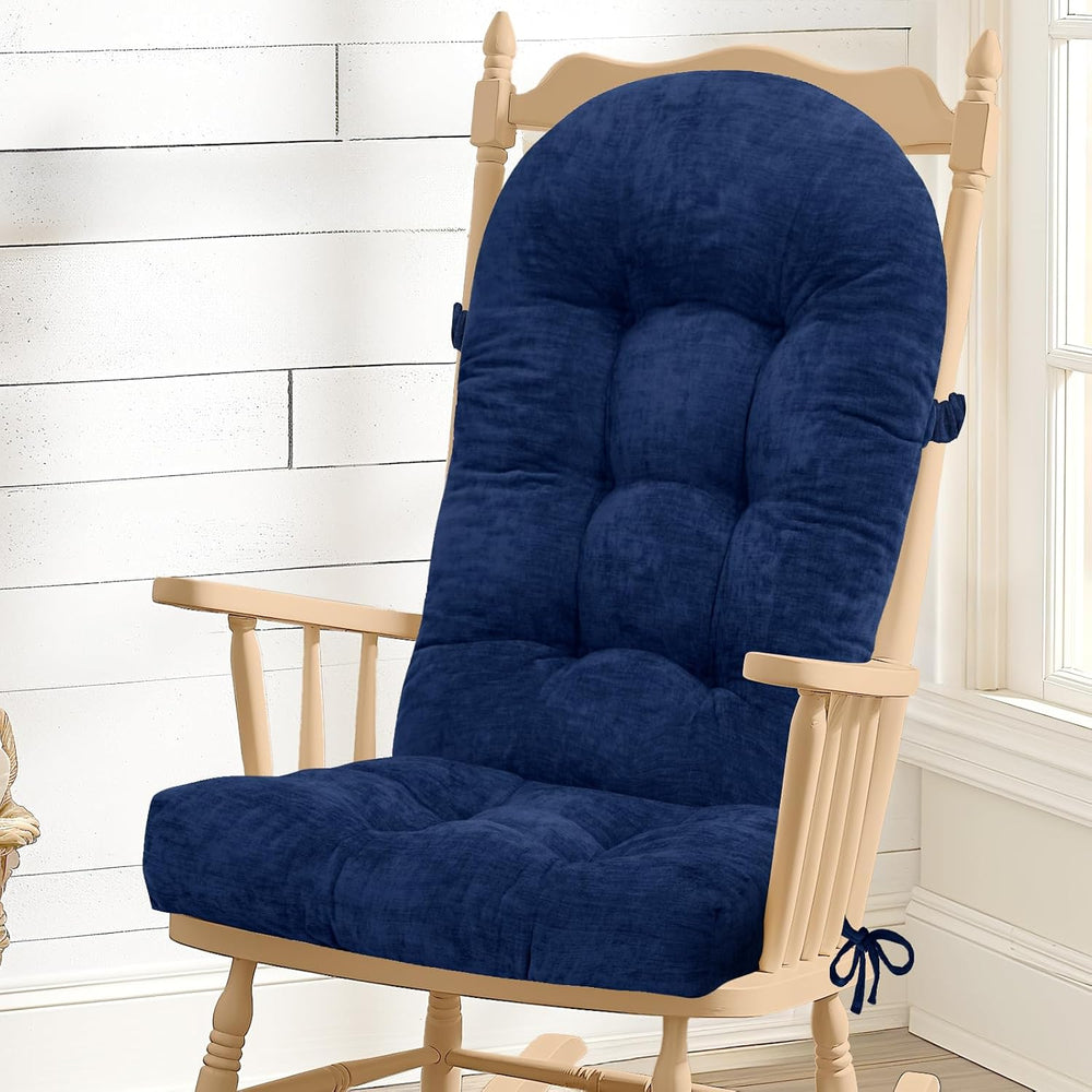 Rocking Chair Cushion, High Back, 44 x 19 x 4 Inch, Cobalt Blue