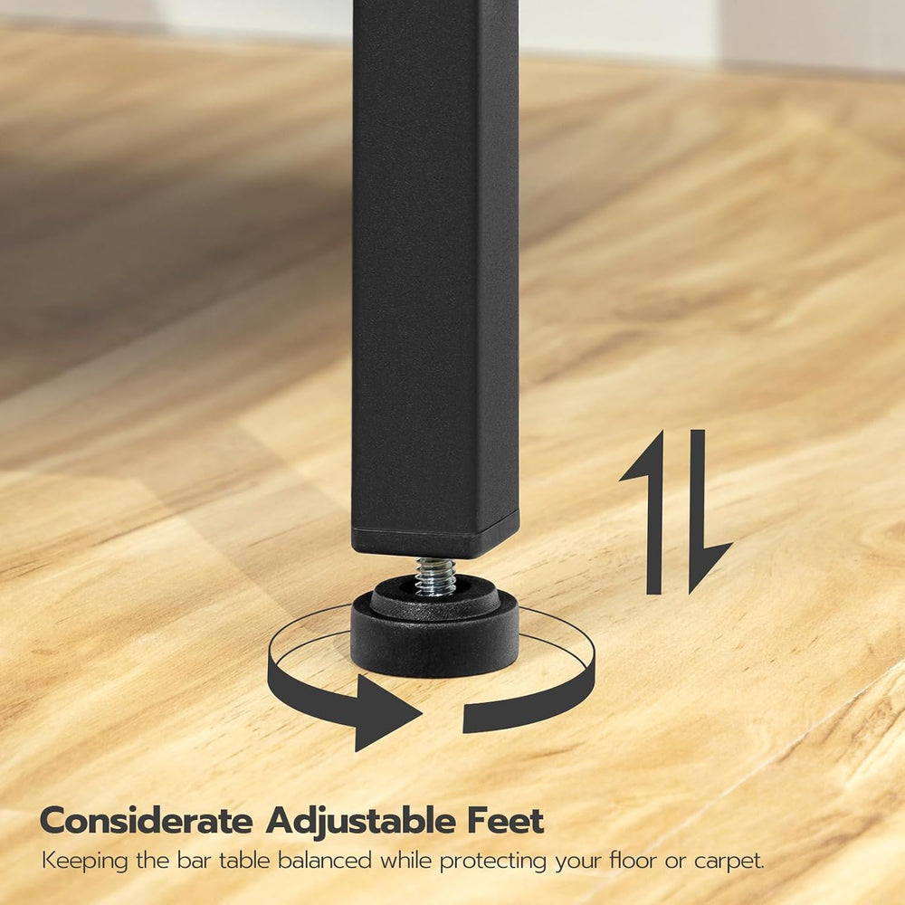 HOOBRO Bar Table, 47.1" Rectangular Pub Table, Tall Counter Height, Long...