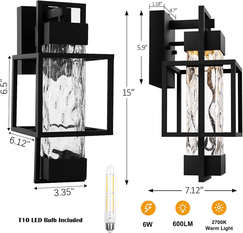 PARTPHONER Modern Outdoor Light Fixtures Dusk to Dawn Outdoor Lighting 2 Pack...