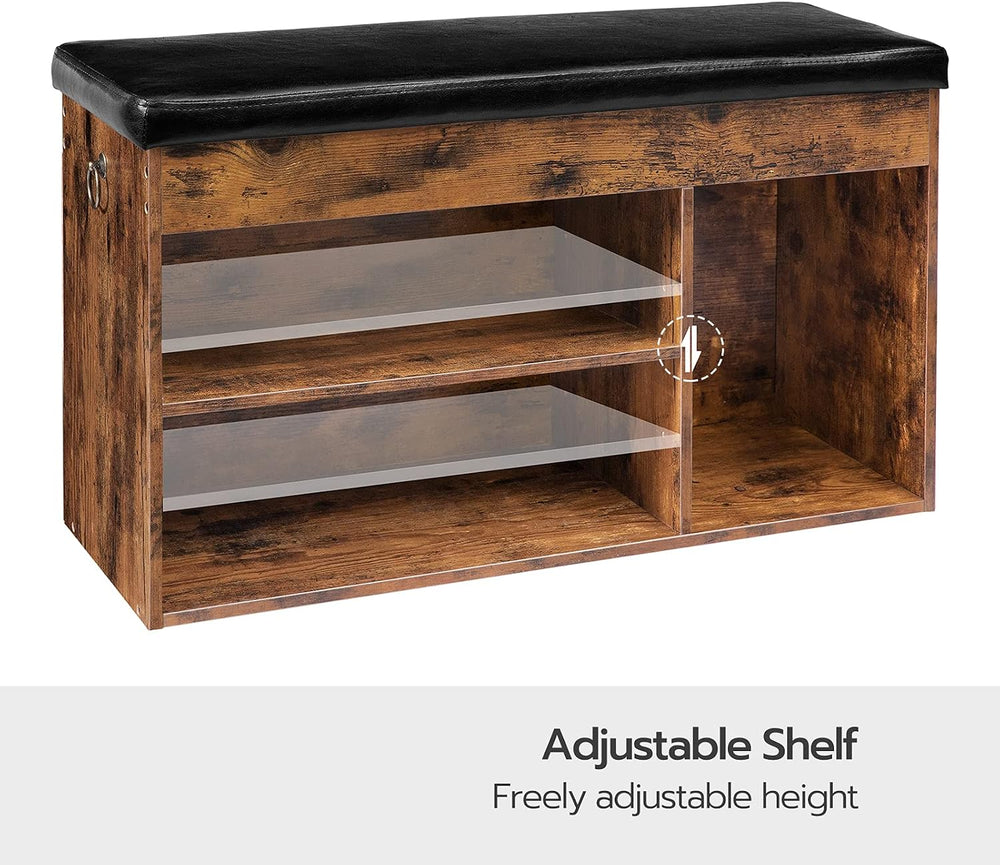 HOOBRO Shoe Storage Bench with Cushion, 32.3'' Entryway Bench with Li...