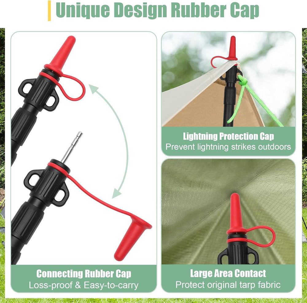 Dreamtrue Tarp Poles Telescoping, Upgraded 4-Section Adjustable Tent Poles, H...