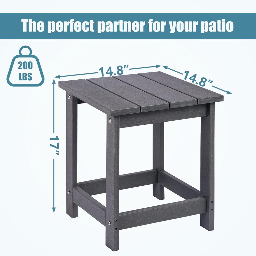 LZRS Adirondack Outdoor Side Table – Durable Weather-Resistant HDPE Patio End...