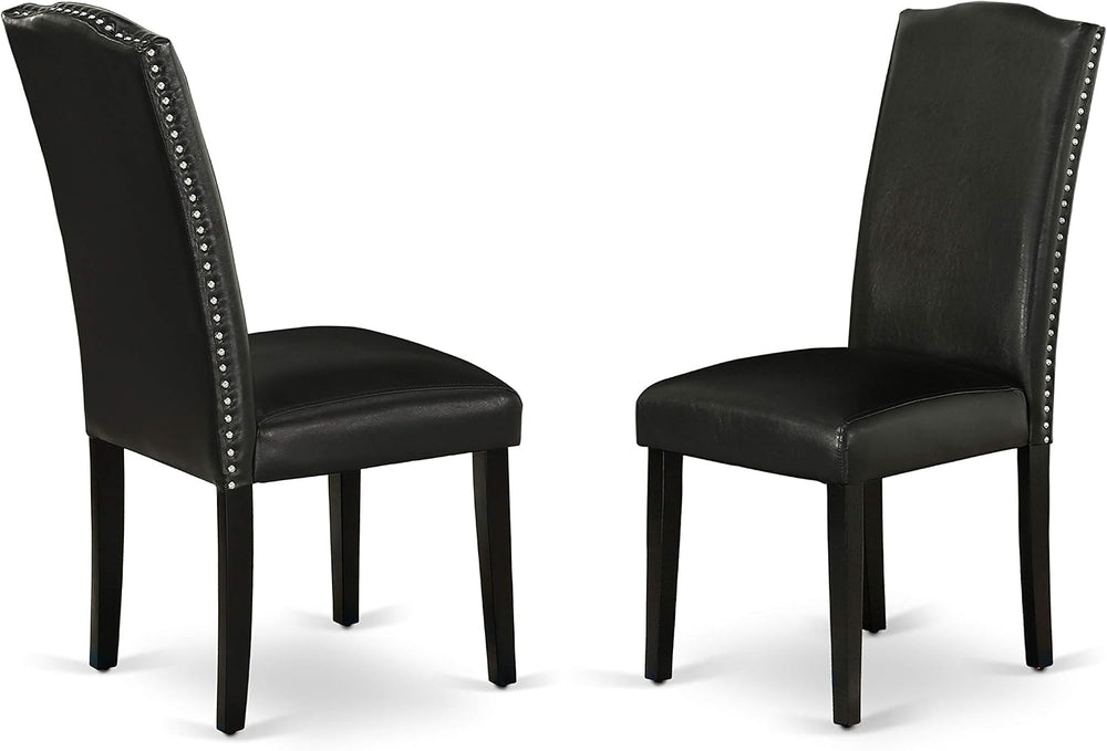 East West Furniture SHEN5-BLK-69 5 Piece Dining Room Table Set Includes a Rou...