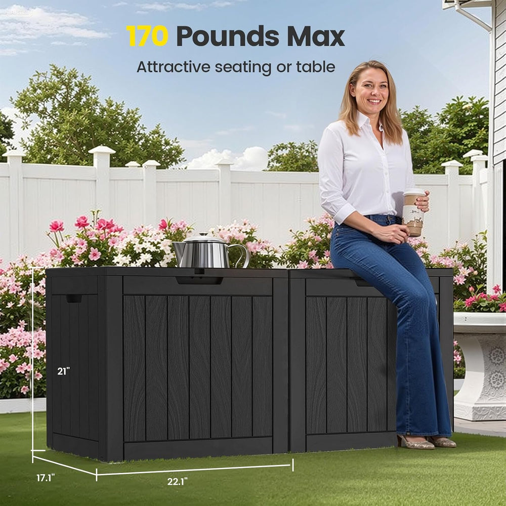 Zapdos 31 Gallon Outdoor Storage Box Deck Box for Indoor and Outdoor Use, Wat...