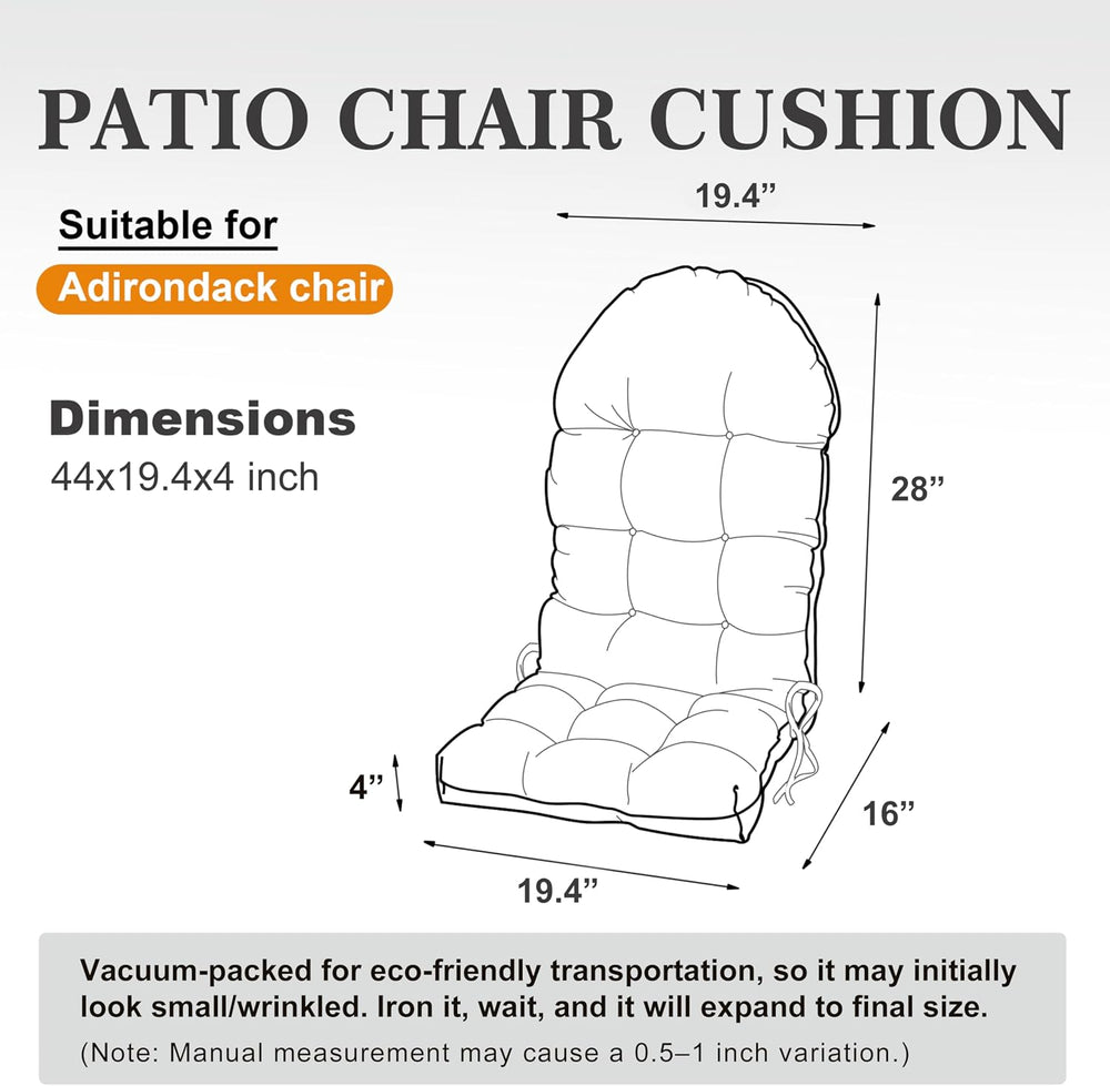 Adirondack Chair Cushion, Rocking Chair Cushion 44x19.4x4 inch, High Back Pat...